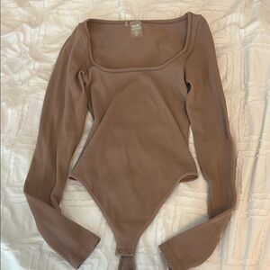 Wilfred Square Neck Long Sleeve Bodysuit - Brown